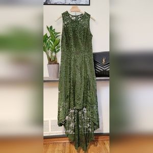 Medium Green Floral High Low Dress